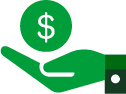 Money holding dollar sign icon