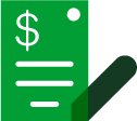 Green monochromatic paper contract with pencil icon