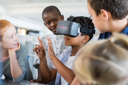 Kids using vr headset