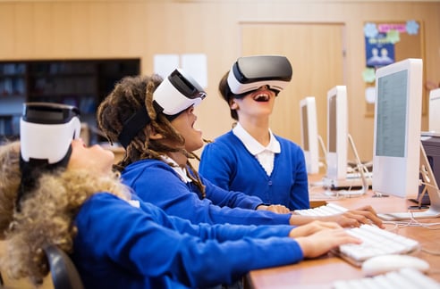 Kids using VR