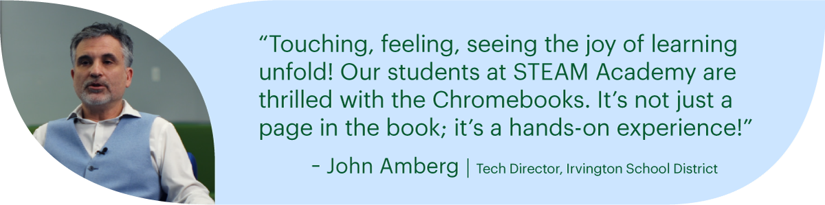 Image of John Amberg with a quote from him.