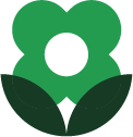 Green monochromatic flower icon